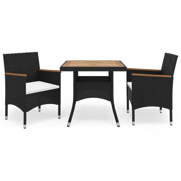 vidaXL Dining Set Black and Brown
