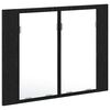 vidaXL Bathroom Mirror Cabinet Black Oak 23.62 x 4.72 x 17.72 in