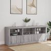 vidaXL Sideboard Gray Sonoma Engineered Wood, Glass Large Sideboard
