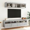 vidaXL TV Wall Stand with LED Lights Concrete Gray 31.5"x11.8"x15.7"
