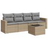 vidaXL Garden Sofa Set Beige PE rattan Medium Modular Garden Sofa Set