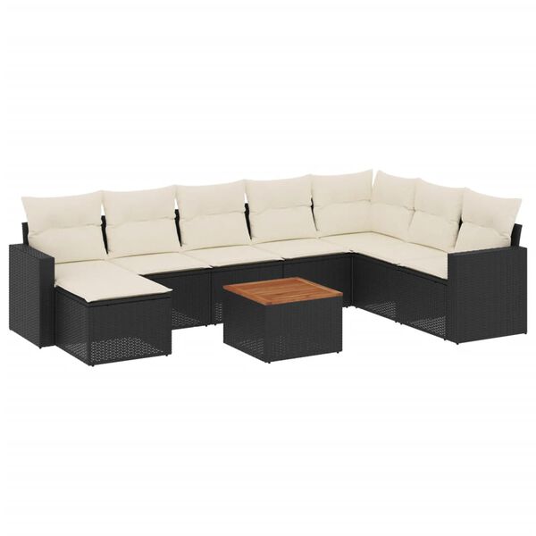 vidaXL Garden Sofa Set Black