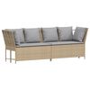 vidaXL Patio Sofa with Cushions Beige Poly Rattan