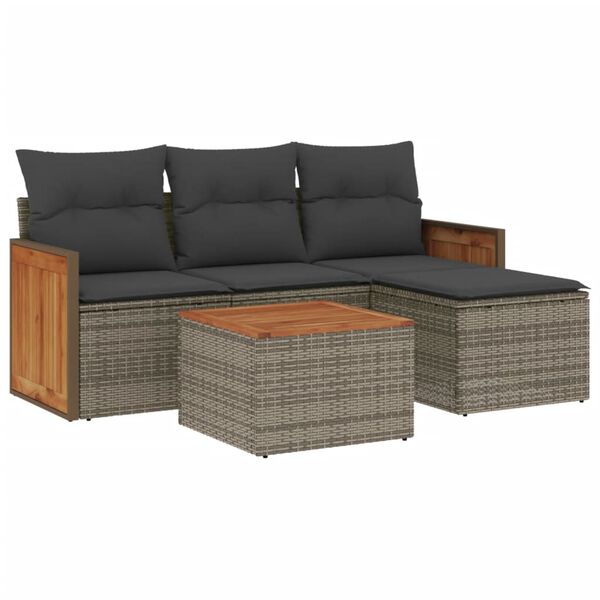 vidaXL Garden Sofa Set Grey, Dark Grey