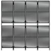 vidaXL Room Divider 4 Panels Black Poly Rattan