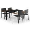vidaXL Garden Dining Set Black