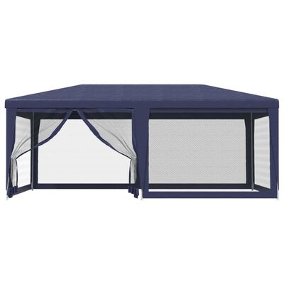 vidaXL Party Tent with 6 Mesh Sidewalls Blue 19.7'x13.1'HDPE