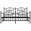 vidaXL Bed Frame Black Powder-Coated Steel King Bed Frame Rectangular