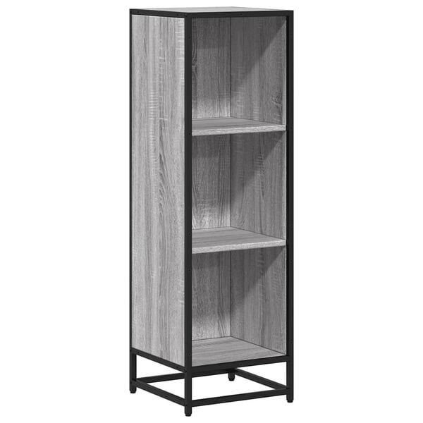 vidaXL Book Cabinet Grey Sonoma Engineered wood, metal Tall and narrow