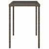 vidaXL Garden Table Grey Poly Rattan, Tempered Glass, Powder-Coated Steel