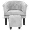 vidaXL Tub Chair Silver Faux leather, pinewood, plywood, plastic Single