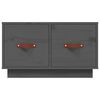 vidaXL Coffee Table Grey Solid Pine Wood, Faux Leather (PU) Medium