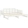 vidaXL Day Bed White Solid Pine Wood 2x Convertible Day Bed