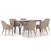 vidaXL Garden Dining Set Brown Poly rattan Medium Ergonomic Dining Set
