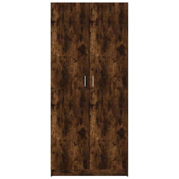 vidaXL Wardrobe Smoked Oak Engineered wood Standard Doors Wardrobe