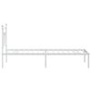vidaXL Bed Frame White Powder-Coated Steel Small Single Bed Frame