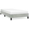 vidaXL Bed Frame Light Gray Velvet, Plywood, Engineered Wood Twin