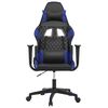 vidaXL Gaming Chair Black and Blue Faux Leather