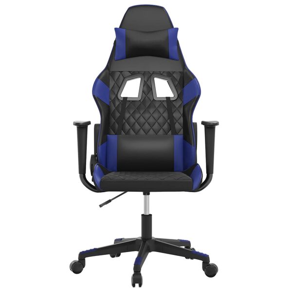 vidaXL Gaming Chair Black and Blue Faux Leather