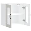 vidaXL Kitchen Wall Cabinet High Gloss White Engineered wood and glass