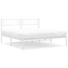 vidaXL Metal Bed Frame White Powder-coated steel 59.1x78.7 in King Size