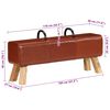 vidaXL Gym Bench Brown Goat leather, Solid Acacia wood Compact Durable