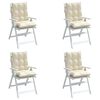 vidaXL Lowback Chair Cushion Set of 4 Cream Oxford fabric (100% polyester)