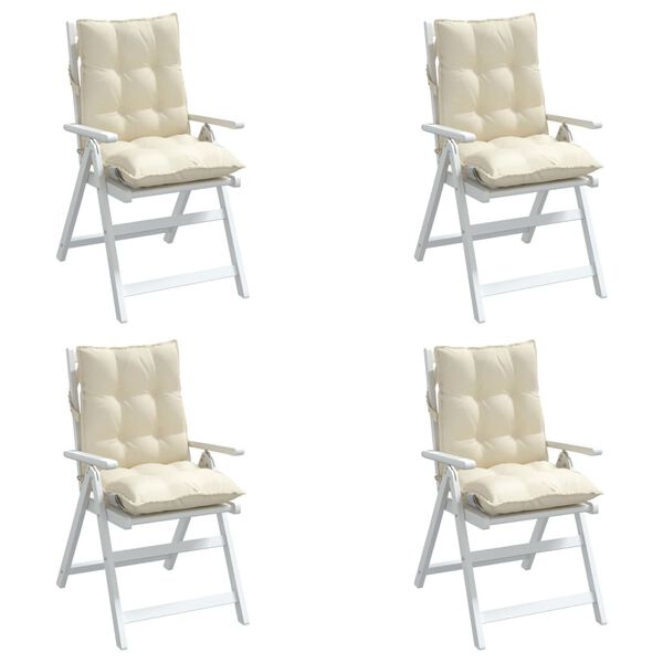 vidaXL Lowback Chair Cushion Set of 4 Cream Oxford fabric (100% polyester)