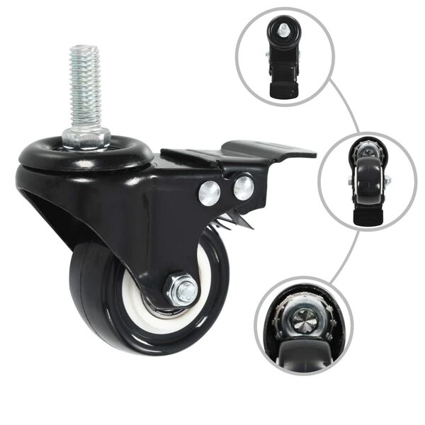 vidaXL Swivel Casters with Brakes 4 pcs 1.97 "