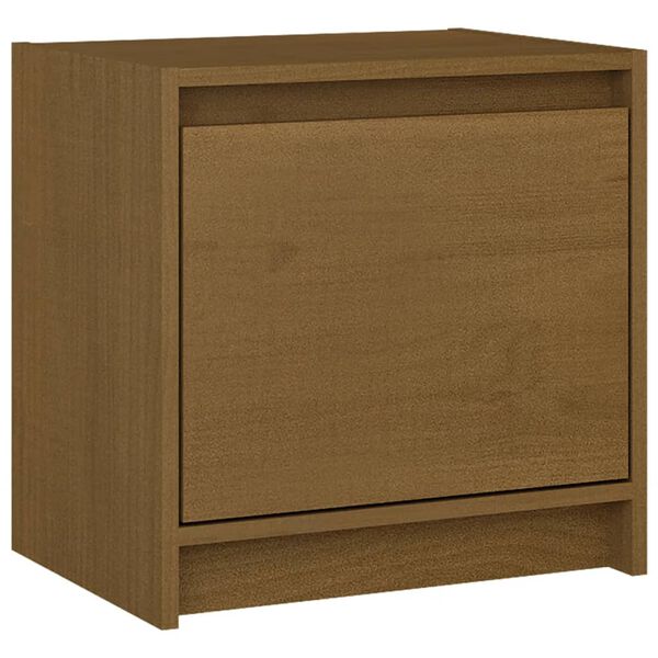 vidaXL Bedside Cabinet Set of 2 Honey brown Solid pinewood Small