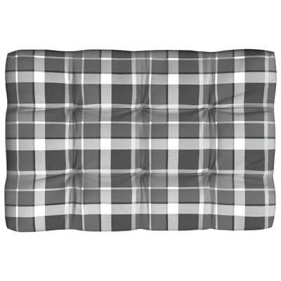 vidaXL Pallet Sofa Cushion Gray Check Pattern 47.2"x31.5"x3.9"