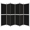 vidaXL 6-Panel Room Divider Black 118.1"x78.7" Fabric