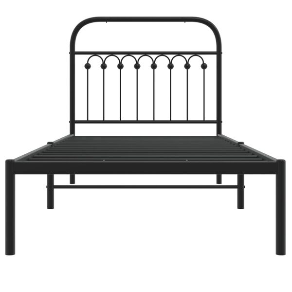 vidaXL Bed Frame Black Steel Twin Bed Frame Rectangular Durable