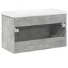 vidaXL Bathroom Furniture Set Concrete Grey, White Engineered Wood, Ceramic