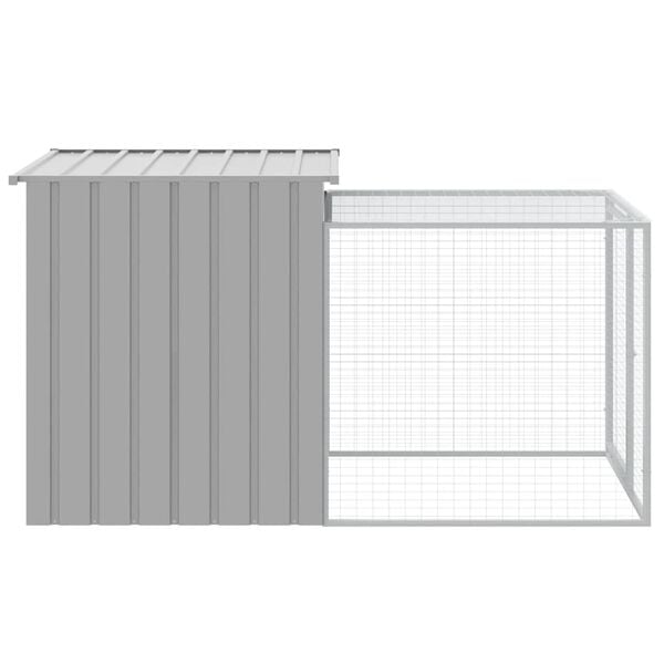 vidaXL Chicken Cage Light grey Galvanized Steel Large Durable