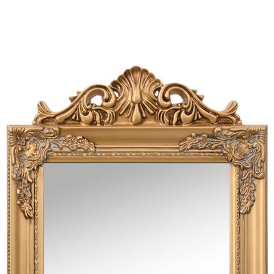 vidaXL Free-Standing Mirror Gold 17.7"x70.9"