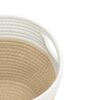 vidaXL Storage Basket Beige and White 100% Cotton Medium Collapsible