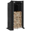 vidaxL Firewood Rack with Rain Cover 39.4"x23.6"x78.7" Galvanized Steel