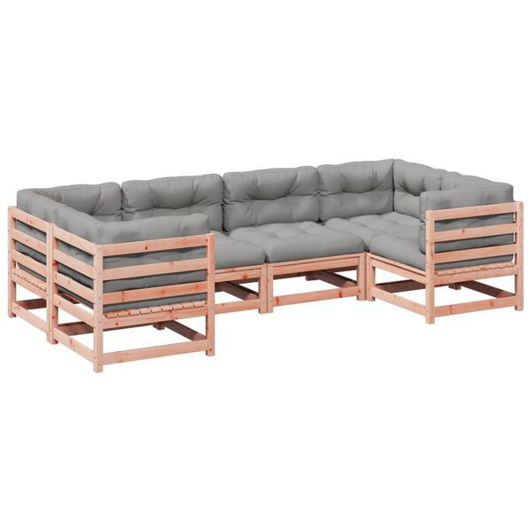 vidaXL Garden Sofa Set Reddish-brown and Grey