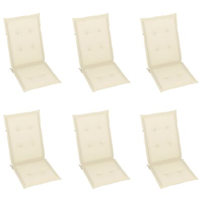 vidaXL Patio Reclining Chairs 6 pcs with Cushions Solid Acacia Wood