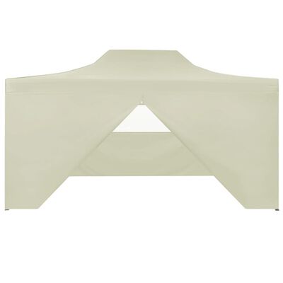 vidaXL Professional Folding Party Tent with 4 Sidewalls 9.8'x13.1' Steel Cream