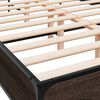 vidaXL Bed Frame Brown Oak Engineered Wood, Metal, Plywood Small Full