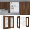 vidaXL Hanging Glass Cabinet Brown oak Engineered wood, glass