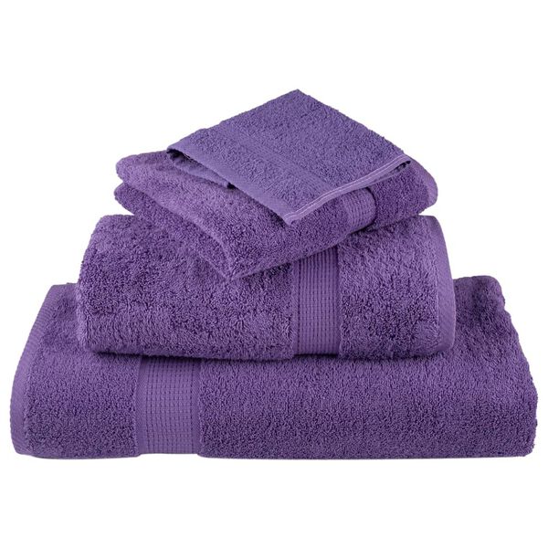 vidaXL Towel Set of 10 Purple 100% Cotton Extra Large Towel