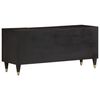 vidaXL TV Cabinet Black, Natural Brown Solid Mango Wood, Iron Medium