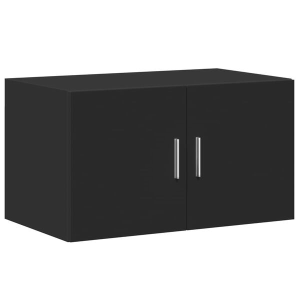 vidaXL Wall Cabinet Black Engineered Wood Medium Wall Cabinet