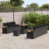 vidaXL Garden Sofa Set with Cushion 13 pcs Black Poly Rattan