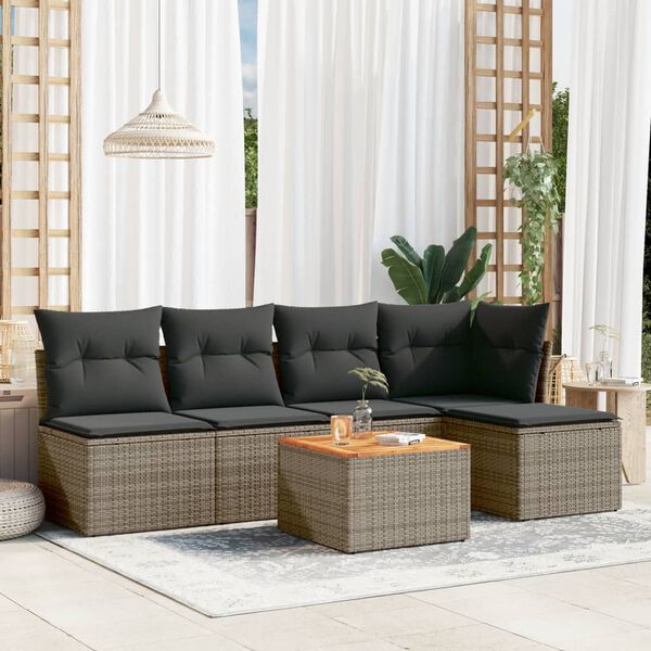 vidaXL Garden Sofa Set Gray