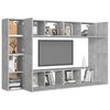 vidaXL 8 Piece TV Stand Set Concrete Gray Engineered Wood