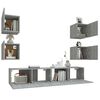 vidaXL TV Cabinet Set Set of 6 Grey sonoma Engineered wood Standard